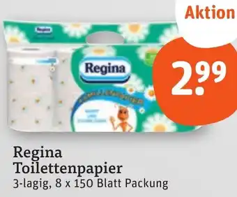 tegut Regina Toilettenpapier 8 x 150 Blatt Packung Angebot