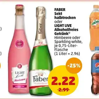 PENNY Faber oder light live sekt halbtrocken oder alkoholfreies getränk Angebot