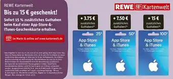 REWE Rewe kartenwelt bis zu 15 € geschenkt! Angebot