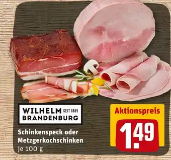 REWE Wilhelm brandenburg schinkenspeck oder metzgerkochschinken Angebot