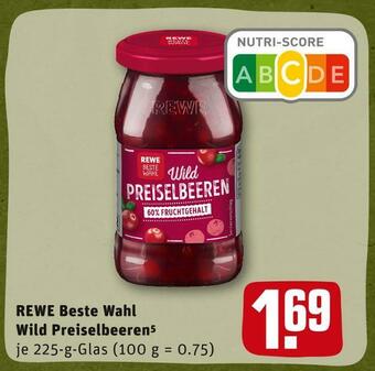 REWE Rewe beste wahl wild preiselbeeren Angebot