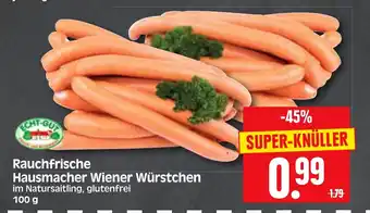 Edeka Herkules Rauchfrische Hausmacher Wiener Würstchen im Natursaitling, glutenfrei 100 g Angebot