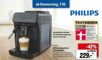 Lidl Philips kaffeevollautomat „ep 1220/00“ Angebot