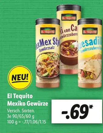 Lidl El tequito mexiko gewürze Angebot