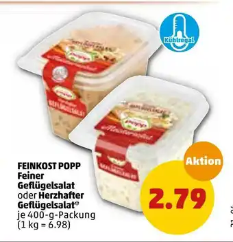 PENNY Feinkost popp feiner oder herzhafter geflügelsalat Angebot