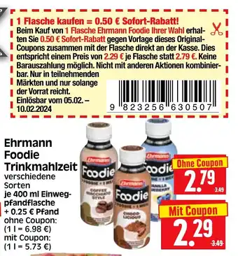 Edeka Herkules Ehrmann Foodie Trinkmahlzeit je 400 ml Angebot