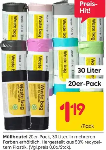 Rusta Müllbeutel 30 Liter Angebot