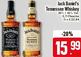 Edeka Jack Daniel's Tennessee Whiskey 0,7 L Flasche Angebot