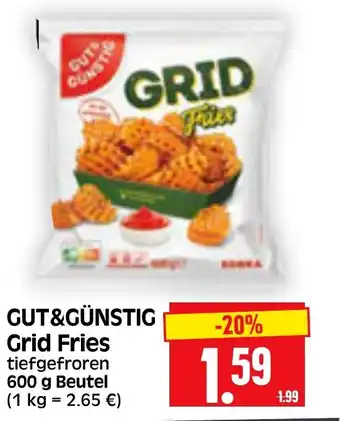 Edeka Herkules GUT&GÜNSTIG Grid Fries tiefgefroren 600 g Beutel Angebot