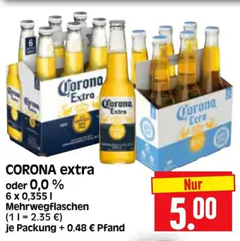 Edeka Herkules CORONA extra oder 0,0 % 6 x 0,355 L Mehrwegflaschen Angebot