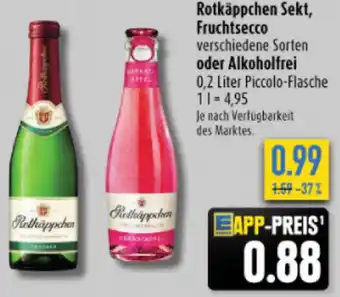 diska Rotkäppchen Sekt, Fruchtsecco oder Alkoholfrei 0,2 Liter Angebot