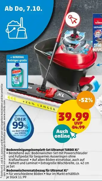 PENNY Vileda bodenreinigungskomplett-set ultramat turbo xl Angebot
