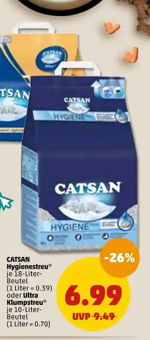 PENNY Catsan hygienestreu oder ultra klumpstreu Angebot