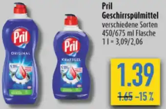 diska Pril Geschirrspülmittel 450/675 ml Flasche Angebot