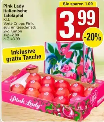 WEZ Pink Lady Italienische Tafeläpfel 2 kg Karton Angebot