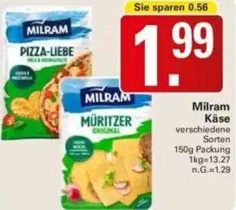 WEZ Milram Käse 150g Packung Angebot