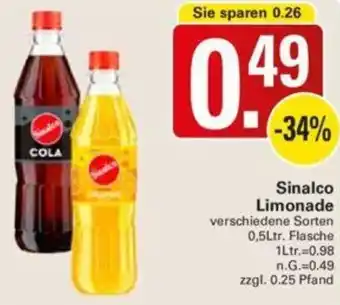 WEZ Sinalco Limonade 0,5Ltr. Flasche Angebot