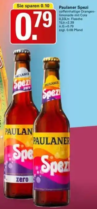 WEZ Paulaner Spezi 0,33Ltr. Flasche Angebot