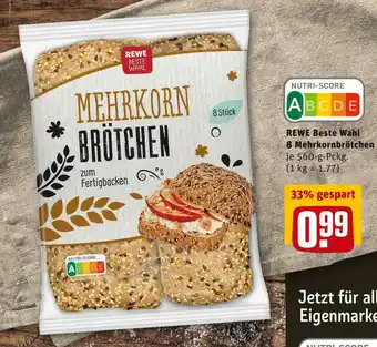 REWE Rewe beste wahl 8 mehrkornbrötchen Angebot