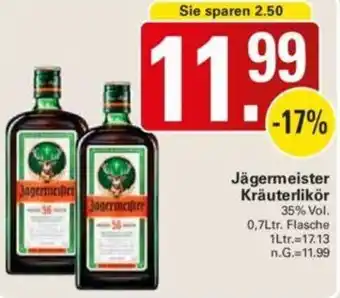 WEZ Jägermeister Kräuterlikör 0,7Ltr. Flasche Angebot