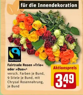 REWE Fairtrade rosen »trio« oder »duo« Angebot