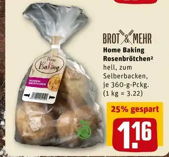 REWE Brot & mehr home baking rosenbrötchen Angebot