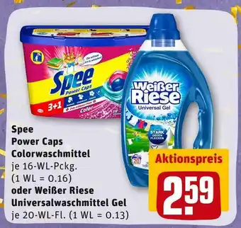 REWE Spee power caps colorwaschmittel oder weißer riese universalwaschmittel gel Angebot