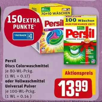 REWE Persil discs colorwaschmittel oder vollwaschmittel universal pulver Angebot