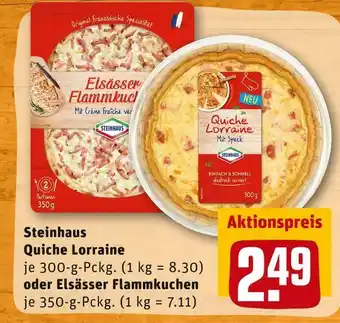 REWE Steinhaus quiche lorraine oder elsässer flammkuchen Angebot