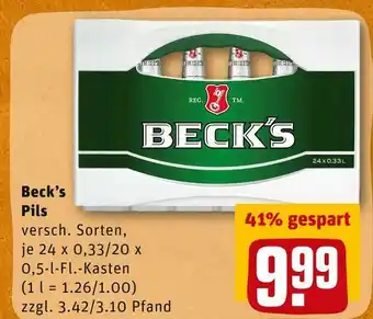 REWE Beck’s pils Angebot