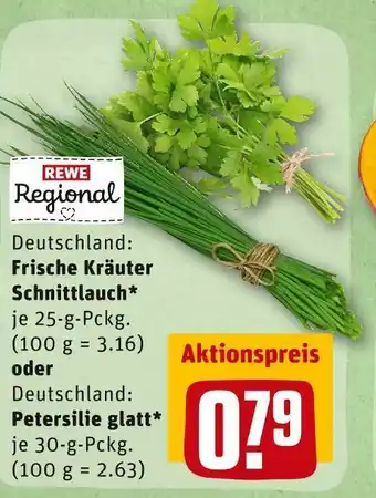 REWE Rewe regional frische kräuter schnittlauch oder petersilie glatt Angebot