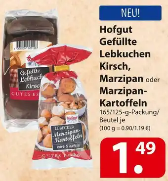 Famila Nord Ost Hofgut gefüllte lebkuchen kirsch, marzipan oder marzipan-kartoffeln Angebot