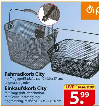 Famila Nord Ost Prophete fahrradkorb city oder einkaufskorb city Angebot