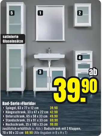B1 Discount Baumarkt Bad-Serie Florida Angebot