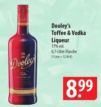 Famila Nord Ost Dooley's Toffee & Vodka Liqueur 17% vol. 0,7-Liter-Flasche Angebot