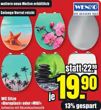 B1 Discount Baumarkt WENKO WC Sitze Duroplast oder MDF Angebot