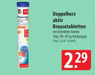 Famila Nord Ost Doppelherz aktiv Brausetabletten verschiedene Sorten 15er, 90-97-g-Packung Angebot