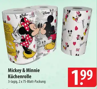 Famila Nord Ost Mickey & Minnie Küchenrolle 3-lagig, 2 x 75-Blatt-Packung Angebot