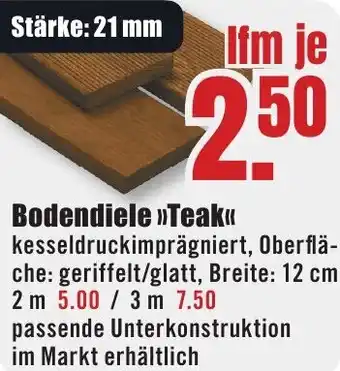 B1 Discount Baumarkt Bodendiele »Teak« Angebot