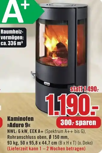B1 Discount Baumarkt Kaminofen Aduro 9 Angebot