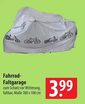 Famila Nord Ost Fahrrad-Faltgarage zum Schutz vor Witterung, faltbar, Maße 180 x 100 cm Angebot