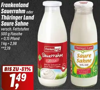 Simmel Frankenland Sauerrahm oder Thüringer Land Saure Sahne 500 g Flasche Angebot