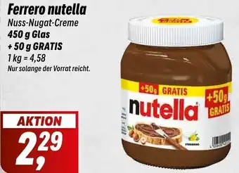 Simmel Ferrero nutella Nuss-Nugat-Creme 450 g Glas Angebot