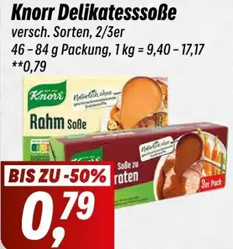 Simmel Knorr Delikatesssoße 46-84 g Packung Angebot