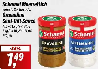 Simmel Schamel Meerrettich oder Gravadine Senf-Dill-Sauce 135-145 g/ml Glas Angebot