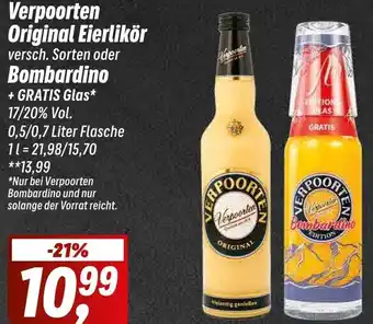 Simmel Verpoorten Original Eierlikör oder Bombardino 0,5/0,7 Liter Flasche Angebot