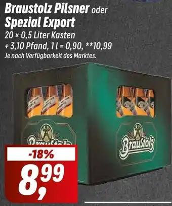 Simmel Braustolz Pilsner oder Spezial Export 20 × 0,5 Liter Kasten Angebot