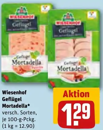 REWE Wiesenhof Geflügel Mortadella 100 g Pckg. Angebot