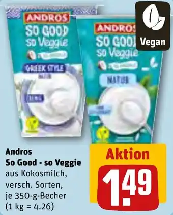 REWE Andros So Good-so Veggie 350 g Becher Angebot