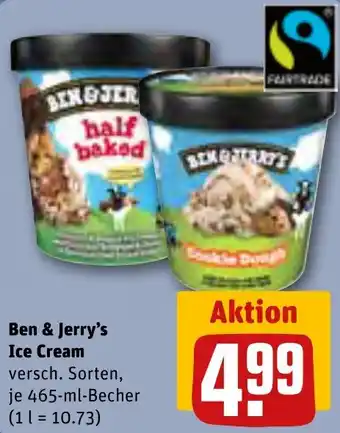 REWE Ben & Jerry's Ice Cream 465 ml Becher Angebot